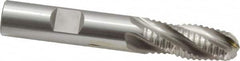 OSG - 1/2" Diam, Coarse Pitch, 1-1/4" LOC, 4 Flute Cobalt Roughing Ball End Mill - Uncoated, 3-1/4" OAL, 1/2" Shank Diam, Single End, Centercutting, 30° Helix - Americas Industrial Supply