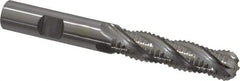 OSG - 1/2" Diam, Coarse Pitch, 2" LOC, 4 Flute Cobalt Roughing Ball End Mill - Uncoated, 4" OAL, 1/2" Shank Diam, Single End, Centercutting, 30° Helix - Americas Industrial Supply