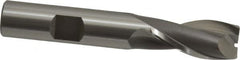 OSG - 17/32", 1-1/8" LOC, 1/2" Shank Diam, 3-1/8" OAL, 2 Flute, Cobalt Square End Mill - Single End, Uncoated, Spiral Flute, 30° Helix, Centercutting, Right Hand Cut, Right Hand Flute, Series 520 - Americas Industrial Supply