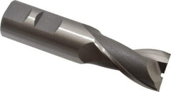 OSG - 7/8", 1-1/2" LOC, 7/8" Shank Diam, 3-3/4" OAL, 2 Flute, Cobalt Square End Mill - Single End, Uncoated, Spiral Flute, 30° Helix, Centercutting, Right Hand Cut, Right Hand Flute, Series 520 - Americas Industrial Supply