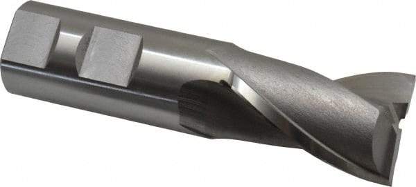 OSG - 1-1/8", 1-5/8" LOC, 1" Shank Diam, 4-1/8" OAL, 2 Flute, Cobalt Square End Mill - Single End, Uncoated, Spiral Flute, 30° Helix, Centercutting, Right Hand Cut, Right Hand Flute, Series 520 - Americas Industrial Supply