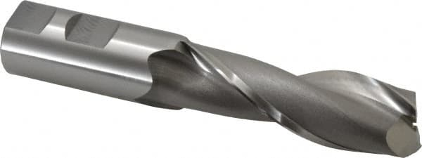 OSG - 1", 3" LOC, 1" Shank Diam, 5-1/2" OAL, 2 Flute, Cobalt Square End Mill - Single End, Uncoated, Spiral Flute, 30° Helix, Centercutting, Right Hand Cut, Right Hand Flute, Series 525 - Americas Industrial Supply