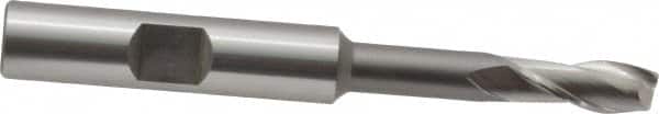 OSG - 1/4", 5/8" LOC, 3/8" Shank Diam, 3-1/16" OAL, 2 Flute, Cobalt Square End Mill - Single End, Uncoated, Spiral Flute, 30° Helix, Centercutting, Right Hand Cut, Right Hand Flute, Series 527 - Americas Industrial Supply