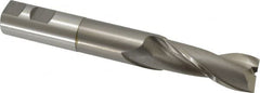 OSG - 1", 2-1/2" LOC, 1" Shank Diam, 7-1/4" OAL, 2 Flute, Cobalt Square End Mill - Single End, Uncoated, Spiral Flute, 30° Helix, Centercutting, Right Hand Cut, Right Hand Flute, Series 527 - Americas Industrial Supply