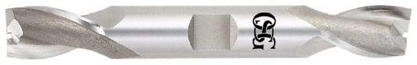 OSG - 11/16", 1-5/16" LOC, 3/4" Shank Diam, 5" OAL, 2 Flute, Cobalt Square End Mill - Double End, Uncoated, Spiral Flute, 30° Helix, Centercutting, Right Hand Cut, Right Hand Flute, Series 522 - Americas Industrial Supply