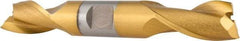 OSG - 3/4", 1-5/16" LOC, 3/4" Shank Diam, 5" OAL, 2 Flute, Cobalt Square End Mill - Double End, TiN Finish, Spiral Flute, 30° Helix, Centercutting, Right Hand Cut, Right Hand Flute, Series 522 - Americas Industrial Supply