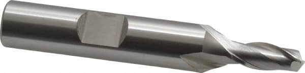 OSG - 5.5mm, 1/2" LOC, 3/8" Shank Diam, 2-5/16" OAL, 2 Flute, Cobalt Square End Mill - Single End, Uncoated, Spiral Flute, 30° Helix, Centercutting, Right Hand Cut, Right Hand Flute, Series 580 - Americas Industrial Supply