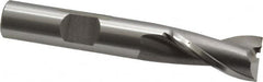 OSG - 11mm, 13/16" LOC, 3/8" Shank Diam, 2-1/2" OAL, 2 Flute, Cobalt Square End Mill - Single End, Uncoated, Spiral Flute, 30° Helix, Centercutting, Right Hand Cut, Right Hand Flute, Series 580 - Americas Industrial Supply
