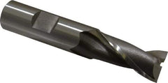 OSG - 16mm, 1-5/16" LOC, 5/8" Shank Diam, 3-7/16" OAL, 2 Flute, Cobalt Square End Mill - Single End, Uncoated, Spiral Flute, 30° Helix, Centercutting, Right Hand Cut, Right Hand Flute, Series 580 - Americas Industrial Supply