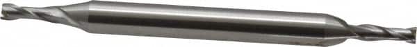 OSG - 2.5mm, 9/32" LOC, 3/16" Shank Diam, 2-1/4" OAL, 2 Flute, Cobalt Square End Mill - Double End, Uncoated, Spiral Flute, 30° Helix, Centercutting, Right Hand Cut, Right Hand Flute, Series 582 - Americas Industrial Supply