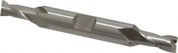 OSG - 7mm, 9/16" LOC, 3/8" Shank Diam, 3-1/8" OAL, 2 Flute, Cobalt Square End Mill - Double End, Uncoated, Spiral Flute, 30° Helix, Centercutting, Right Hand Cut, Right Hand Flute, Series 582 - Americas Industrial Supply