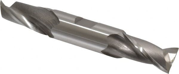 OSG - 18mm, 1-5/16" LOC, 3/4" Shank Diam, 5" OAL, 2 Flute, Cobalt Square End Mill - Double End, Uncoated, Spiral Flute, 30° Helix, Centercutting, Right Hand Cut, Right Hand Flute, Series 582 - Americas Industrial Supply