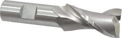 OSG - 1", 1-7/8" LOC, 3/4" Shank Diam, 4-1/8" OAL, 2 Flute, Cobalt Square End Mill - Single End, Uncoated, Spiral Flute, 45° Helix, Centercutting, Right Hand Cut, Right Hand Flute, Series 530 - Americas Industrial Supply