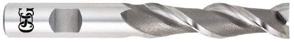 OSG - 1-1/4", 4" LOC, 1-1/4" Shank Diam, 6-1/2" OAL, 2 Flute, Cobalt Square End Mill - Single End, Uncoated, Spiral Flute, 45° Helix, Centercutting, Right Hand Cut, Right Hand Flute, Series 535 - Americas Industrial Supply