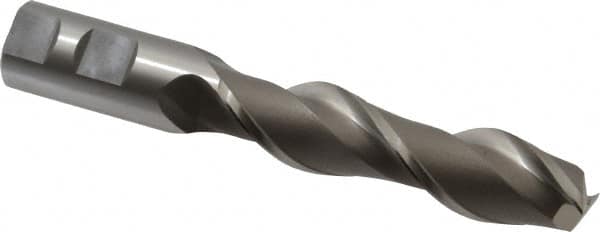 OSG - 1", 4" LOC, 1" Shank Diam, 6-1/2" OAL, 2 Flute, Cobalt Square End Mill - Single End, Uncoated, Spiral Flute, 45° Helix, Centercutting, Right Hand Cut, Right Hand Flute, Series 535 - Americas Industrial Supply