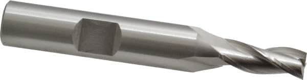 OSG - 1/4", 5/8" LOC, 3/8" Shank Diam, 2-7/16" OAL, 3 Flute, Cobalt Square End Mill - Single End, Uncoated, Spiral Flute, 30° Helix, Centercutting, Right Hand Cut, Right Hand Flute, Series 531 - Americas Industrial Supply