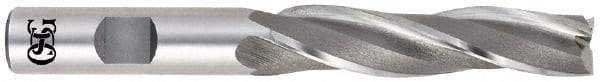 OSG - 1° Taper Angle per Side, 3/8" Small End Diam, 3-1/4" LOC, Cobalt 3 Flute Tapered Square End Mill - 5-1/4" OAL, 1/2" Shank Diam, Spiral Flute, 25° Helix - Americas Industrial Supply