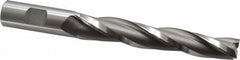 OSG - 1° Taper Angle per Side, 5/8" Small End Diam, 4-1/4" LOC, Cobalt 3 Flute Tapered Square End Mill - 6-1/2" OAL, 3/4" Shank Diam, Spiral Flute, 25° Helix - Americas Industrial Supply