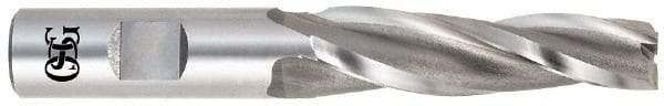 OSG - 2° Taper Angle per Side, 3/8" Small End Diam, 3-1/4" LOC, Cobalt 3 Flute Tapered Square End Mill - 5-3/8" OAL, 5/8" Shank Diam, Spiral Flute, 25° Helix - Americas Industrial Supply