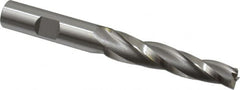 OSG - 2° Taper Angle per Side, 3/8" Small End Diam, 2-1/4" LOC, Cobalt 3 Flute Tapered Square End Mill - 4-1/4" OAL, 1/2" Shank Diam, Spiral Flute, 25° Helix - Americas Industrial Supply