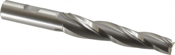 OSG - 2° Taper Angle per Side, 1/2" Small End Diam, 3-1/4" LOC, Cobalt 3 Flute Tapered Square End Mill - 5-3/8" OAL, 5/8" Shank Diam, Spiral Flute, 25° Helix - Americas Industrial Supply