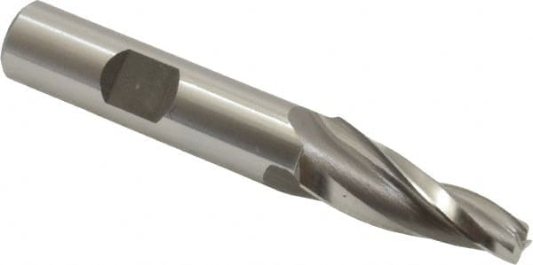 OSG - 7° Taper Angle per Side, 1/4" Small End Diam, 1-1/4" LOC, Cobalt 3 Flute Tapered Square End Mill - 3-1/4" OAL, 1/2" Shank Diam, Spiral Flute, 25° Helix - Americas Industrial Supply
