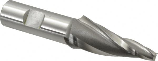 OSG - 10° Taper Angle per Side, 1/4" Small End Diam, 2-1/4" LOC, Cobalt 3 Flute Tapered Square End Mill - 4-1/2" OAL, 3/4" Shank Diam, Spiral Flute, 25° Helix - Americas Industrial Supply