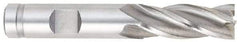 OSG - 1-3/8", 2" LOC, 1" Shank Diam, 4-1/2" OAL, 6 Flute, Cobalt Square End Mill - Single End, Uncoated, Spiral Flute, 30° Helix, Right Hand Cut, Right Hand Flute, Series 540 - Americas Industrial Supply