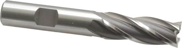 OSG - 17/32", 1-3/8" LOC, 1/2" Shank Diam, 3-3/8" OAL, 4 Flute, Cobalt Square End Mill - Single End, Uncoated, Spiral Flute, 30° Helix, Right Hand Cut, Right Hand Flute, Series 540 - Americas Industrial Supply