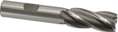 OSG - 19/32", 1-3/8" LOC, 1/2" Shank Diam, 3-3/8" OAL, 4 Flute, Cobalt Square End Mill - Single End, Uncoated, Spiral Flute, 30° Helix, Right Hand Cut, Right Hand Flute, Series 540 - Americas Industrial Supply