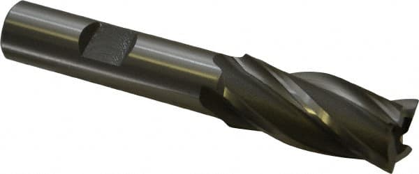 OSG - 5/8", 1-3/8" LOC, 1/2" Shank Diam, 3-3/8" OAL, 4 Flute, Cobalt Square End Mill - Single End, Uncoated, Spiral Flute, 30° Helix, Right Hand Cut, Right Hand Flute, Series 540 - Americas Industrial Supply