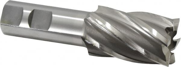 OSG - 1-1/4", 2" LOC, 7/8" Shank Diam, 4-1/4" OAL, 6 Flute, Cobalt Square End Mill - Single End, Uncoated, Spiral Flute, 30° Helix, Right Hand Cut, Right Hand Flute, Series 540 - Americas Industrial Supply