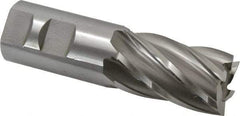 OSG - 1-1/4", 2" LOC, 1-1/4" Shank Diam, 4-1/2" OAL, 6 Flute, Cobalt Square End Mill - Single End, Uncoated, Spiral Flute, 30° Helix, Right Hand Cut, Right Hand Flute, Series 540 - Americas Industrial Supply