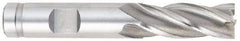 OSG - 11.5mm, 1" LOC, 3/8" Shank Diam, 2-11/16" OAL, 4 Flute, Cobalt Square End Mill - Single End, Uncoated, Spiral Flute, 30° Helix, Right Hand Cut, Right Hand Flute, Series 581 - Americas Industrial Supply