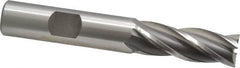 OSG - 12mm, 1-1/4" LOC, 1/2" Shank Diam, 3-1/4" OAL, 4 Flute, Cobalt Square End Mill - Single End, Uncoated, Spiral Flute, 30° Helix, Right Hand Cut, Right Hand Flute, Series 581 - Americas Industrial Supply