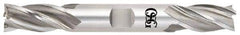 OSG - 7/16", 1" LOC, 1/2" Shank Diam, 4-1/8" OAL, 4 Flute, Cobalt Square End Mill - Double End, TiN Finish, Spiral Flute, 30° Helix, Right Hand Cut, Right Hand Flute, Series 542 - Americas Industrial Supply