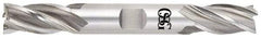 OSG - 1", 1-7/8" LOC, 1" Shank Diam, 6-3/8" OAL, 4 Flute, Cobalt Square End Mill - Double End, Uncoated, Spiral Flute, 30° Helix, Centercutting, Right Hand Cut, Right Hand Flute, Series 543 - Americas Industrial Supply