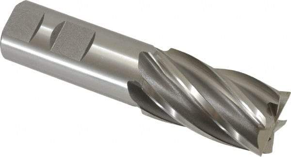 OSG - 1-1/8", 2" LOC, 1" Shank Diam, 4-1/2" OAL, 6 Flute, Cobalt Square End Mill - Single End, Uncoated, Spiral Flute, 30° Helix, Centercutting, Right Hand Cut, Right Hand Flute, Series 541 - Americas Industrial Supply