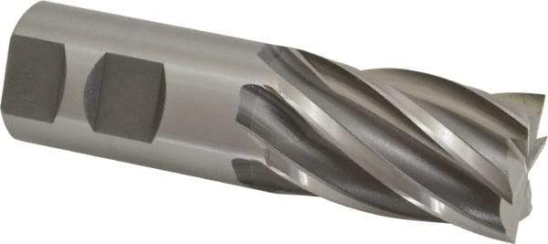 OSG - 1-1/4", 2" LOC, 1-1/4" Shank Diam, 4-1/2" OAL, 6 Flute, Cobalt Square End Mill - Single End, Uncoated, Spiral Flute, 30° Helix, Centercutting, Right Hand Cut, Right Hand Flute, Series 541 - Americas Industrial Supply