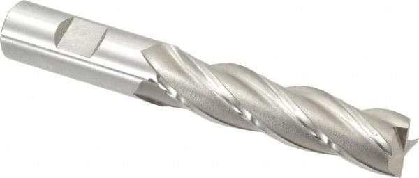 OSG - 3/4", 3" LOC, 3/4" Shank Diam, 5-1/4" OAL, 4 Flute, Cobalt Square End Mill - Single End, Uncoated, Spiral Flute, 30° Helix, Centercutting, Right Hand Cut, Right Hand Flute, Series 546 - Americas Industrial Supply