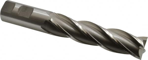OSG - 1", 4" LOC, 1" Shank Diam, 6-1/2" OAL, 4 Flute, Cobalt Square End Mill - Single End, Uncoated, Spiral Flute, 30° Helix, Centercutting, Right Hand Cut, Right Hand Flute, Series 546 - Americas Industrial Supply