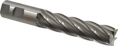 OSG - 1", 4" LOC, 1" Shank Diam, 6-1/2" OAL, 6 Flute, Cobalt Square End Mill - Single End, Uncoated, Spiral Flute, 30° Helix, Centercutting, Right Hand Cut, Right Hand Flute, Series 546 - Americas Industrial Supply