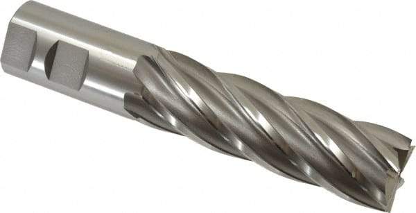 OSG - 1-1/4", 4" LOC, 1-1/4" Shank Diam, 6-1/2" OAL, 6 Flute, Cobalt Square End Mill - Single End, Uncoated, Spiral Flute, 30° Helix, Centercutting, Right Hand Cut, Right Hand Flute, Series 546 - Americas Industrial Supply