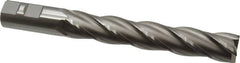 OSG - 7/8", 5" LOC, 7/8" Shank Diam, 7-1/4" OAL, 4 Flute, Cobalt Square End Mill - Single End, Uncoated, Spiral Flute, 30° Helix, Centercutting, Right Hand Cut, Right Hand Flute, Series 558 - Americas Industrial Supply