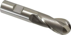 OSG - 7/8" Diam, 1-7/8" LOC, 2 Flute Cobalt Ball End Mill - Uncoated, Single End, 4-1/8" OAL, 3/4" Shank Diam, Spiral Flute - Americas Industrial Supply