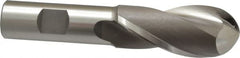 OSG - 1" Diam, 2-1/4" LOC, 2 Flute Cobalt Ball End Mill - Uncoated, Single End, 4-1/2" OAL, 3/4" Shank Diam, Spiral Flute - Americas Industrial Supply