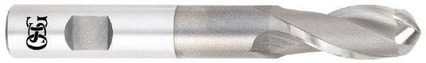 OSG - 1" Diam, 2-1/2" LOC, 2 Flute Cobalt Ball End Mill - Uncoated, Single End, 7-1/4" OAL, 1" Shank Diam, Spiral Flute - Americas Industrial Supply