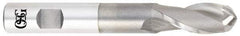 OSG - 1" Diam, 2-1/2" LOC, 2 Flute Cobalt Ball End Mill - Uncoated, Single End, 7-1/4" OAL, 1" Shank Diam, Spiral Flute - Americas Industrial Supply