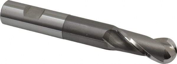 OSG - 3/4" Diam, 1-5/8" LOC, 2 Flute Cobalt Ball End Mill - Uncoated, Single End, 5-3/8" OAL, 3/4" Shank Diam, Spiral Flute - Americas Industrial Supply