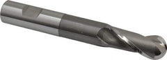OSG - 3/4" Diam, 1-5/8" LOC, 2 Flute Cobalt Ball End Mill - Uncoated, Single End, 5-3/8" OAL, 3/4" Shank Diam, Spiral Flute - Americas Industrial Supply